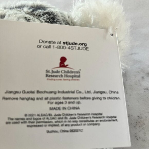 STJUDE White Polar Bear Plush‎ Stuffed Animal Toy Plaid Winter Scarf Size 18" - Picture 8 of 10